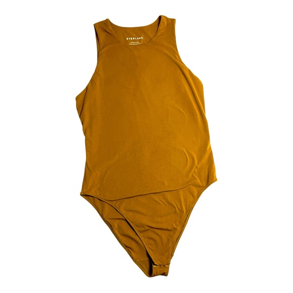 Everlane The Cutaway Tank Bikini Bodysuit in Mustard Size Large - Picture 2 of 5